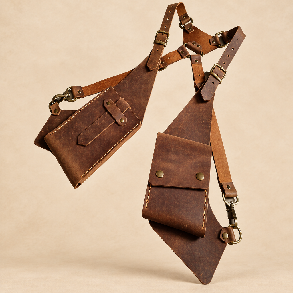 Slim Pouch Handmade Leather Shoulder Holster