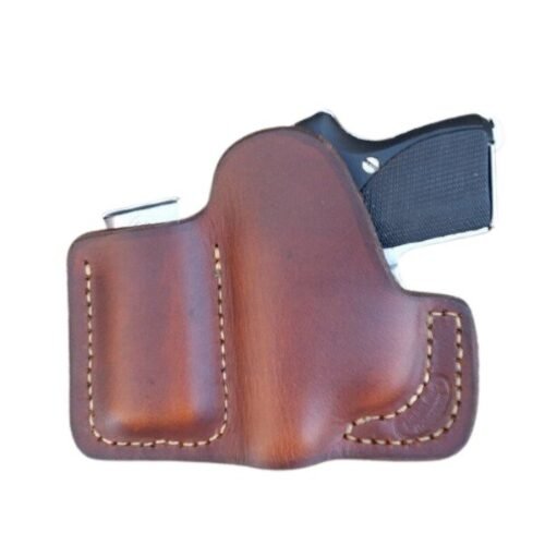 Handmade Leather Pocket Holster with Magazine Pouch